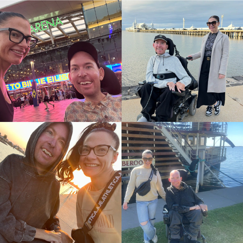 Collection of photos showing Julie Williams and Mitch Oates, who are the authors  of A Dash of Adventure Children's Book 